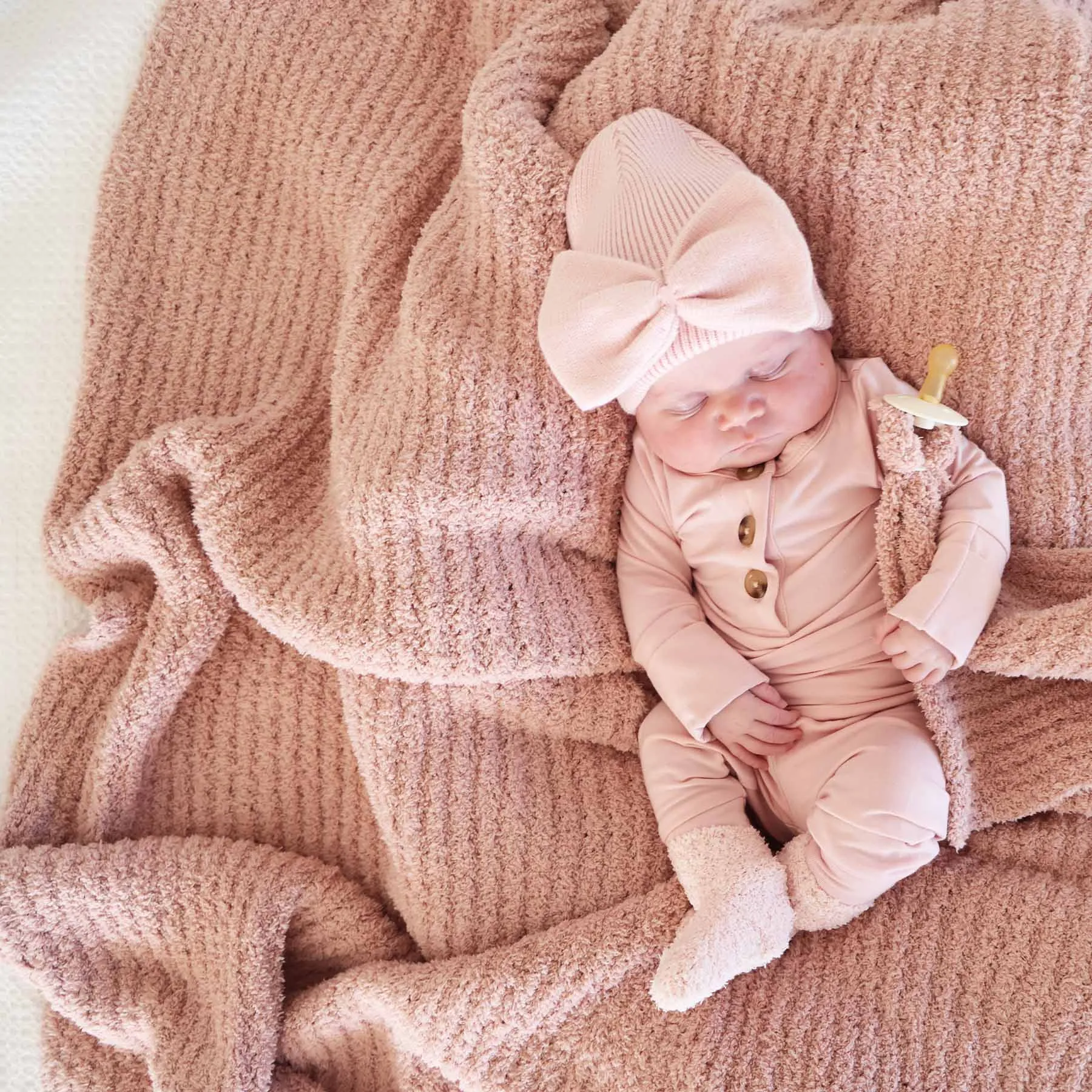 CuddleLane™ Luxe Waffle Blankets | Wild Rose