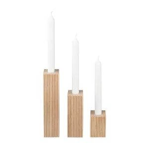 DREVA Oak Candle Holder Set - 3pc