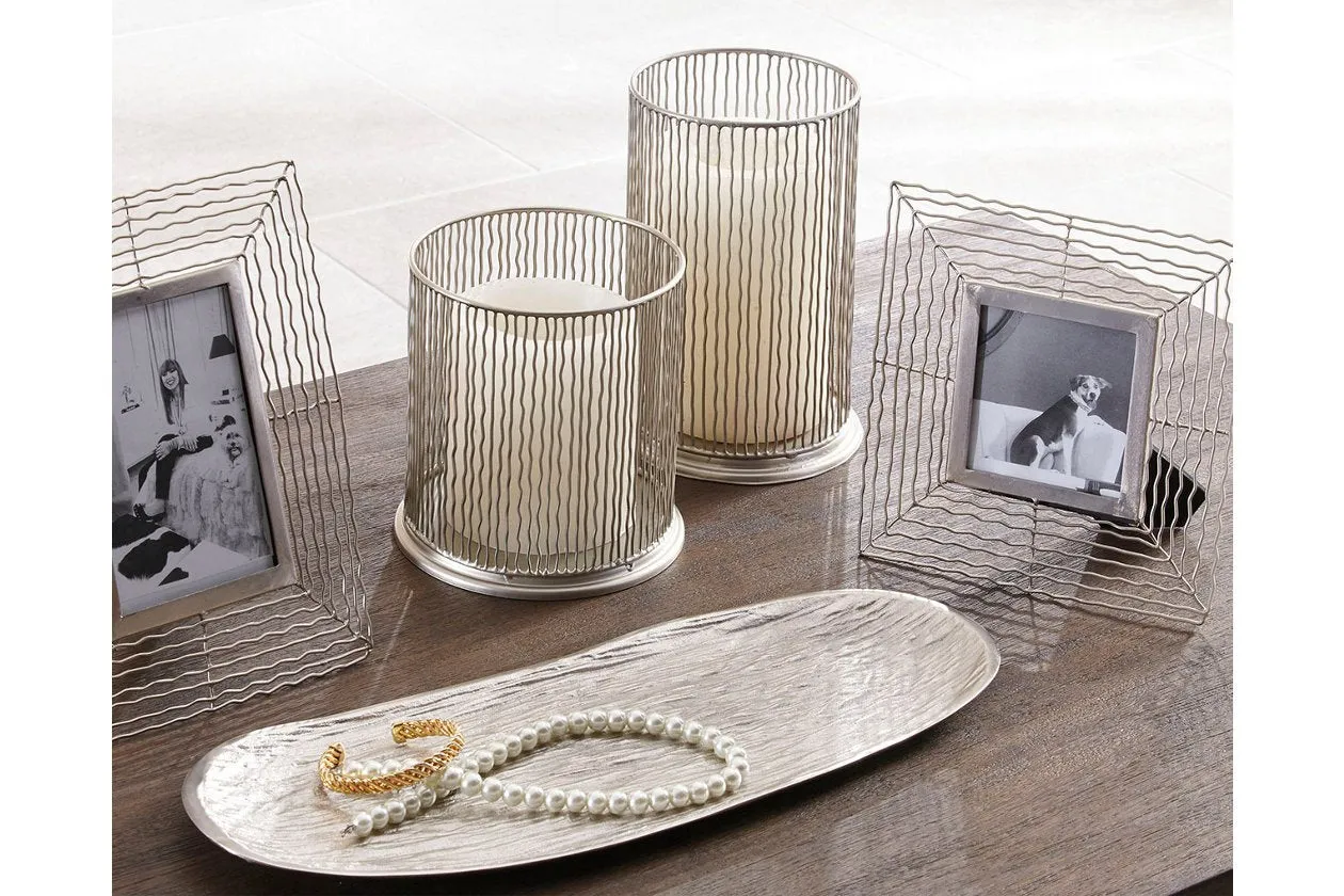 Dympna Silver Finish Accessory Set (Set of 5)
