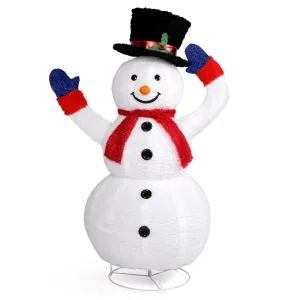 essential 4ft Lighted Pop-Up Snowman Christmas Snowman for Christmas Outdoor Decoration with Top Hat B