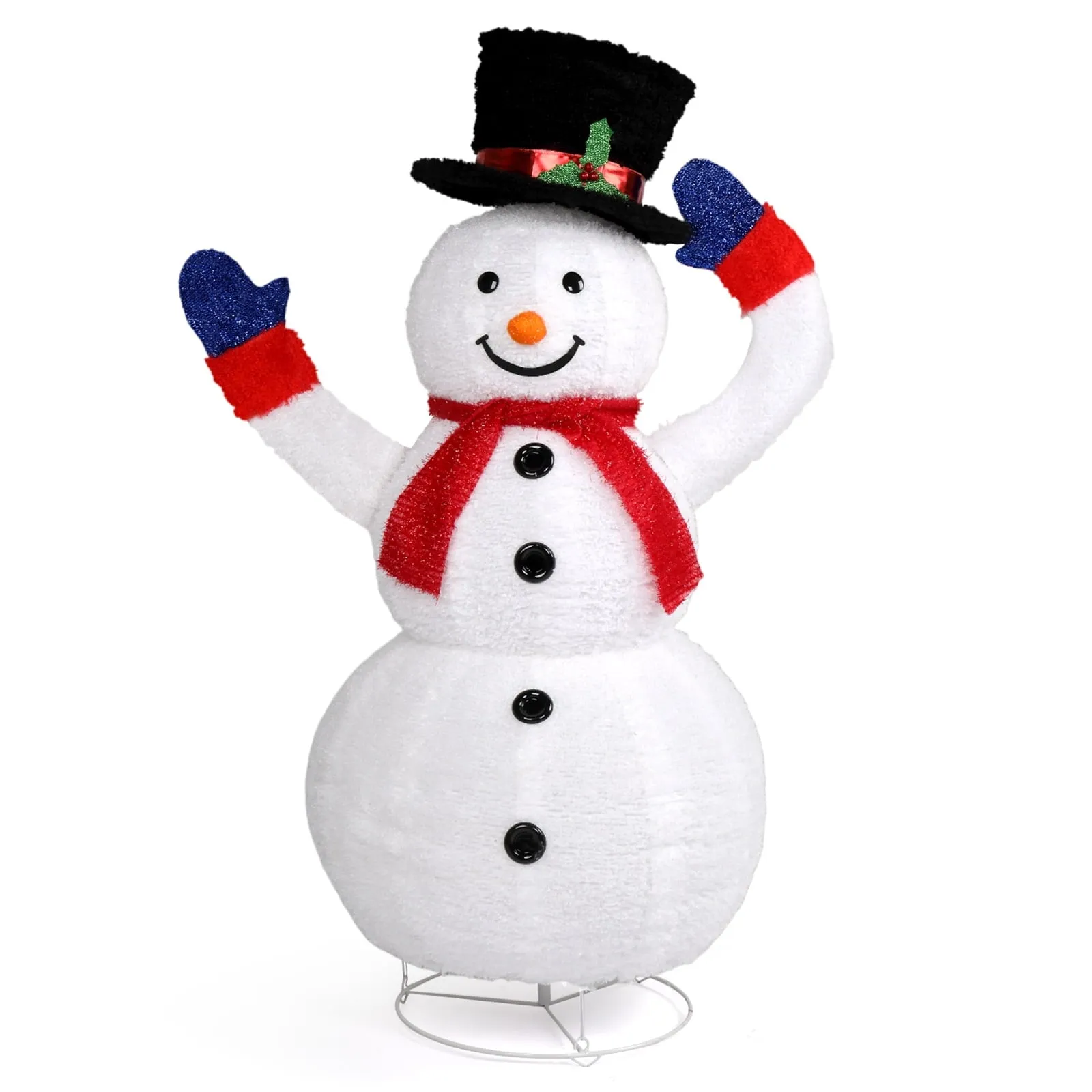 essential 4ft Lighted Pop-Up Snowman Christmas Snowman for Christmas Outdoor Decoration with Top Hat B