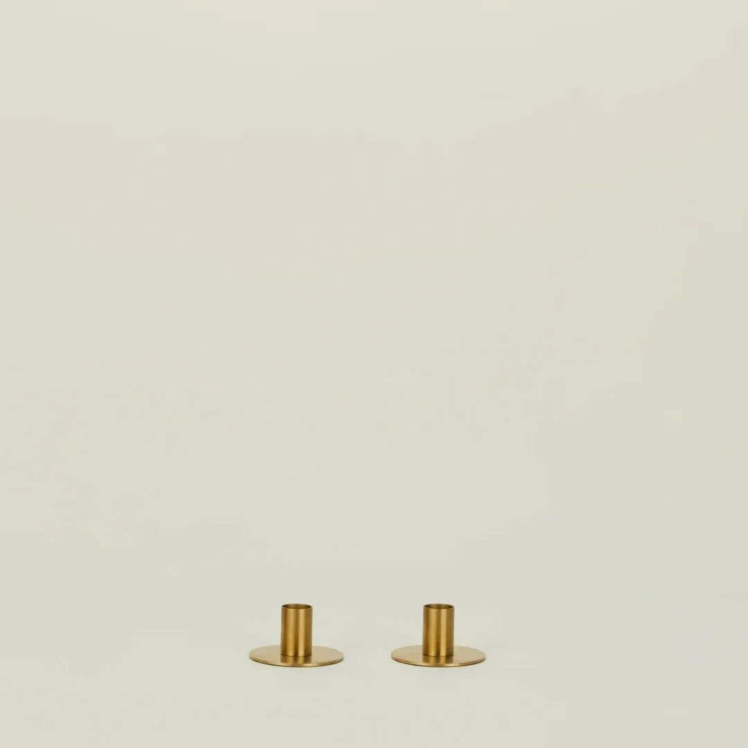 Essential Metal Candle Holders Set of 2 (Brass)