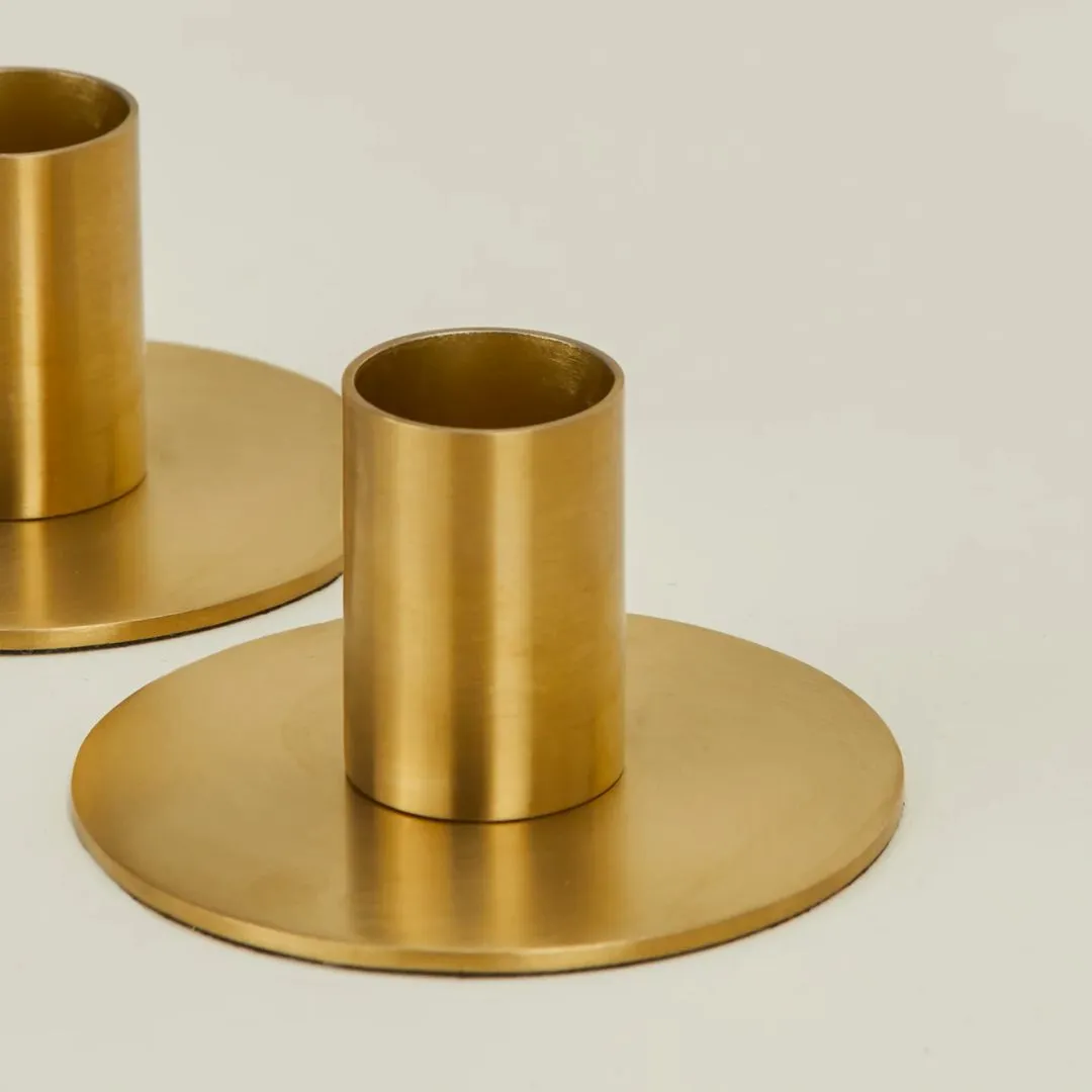 Essential Metal Candle Holders Set of 2 (Brass)