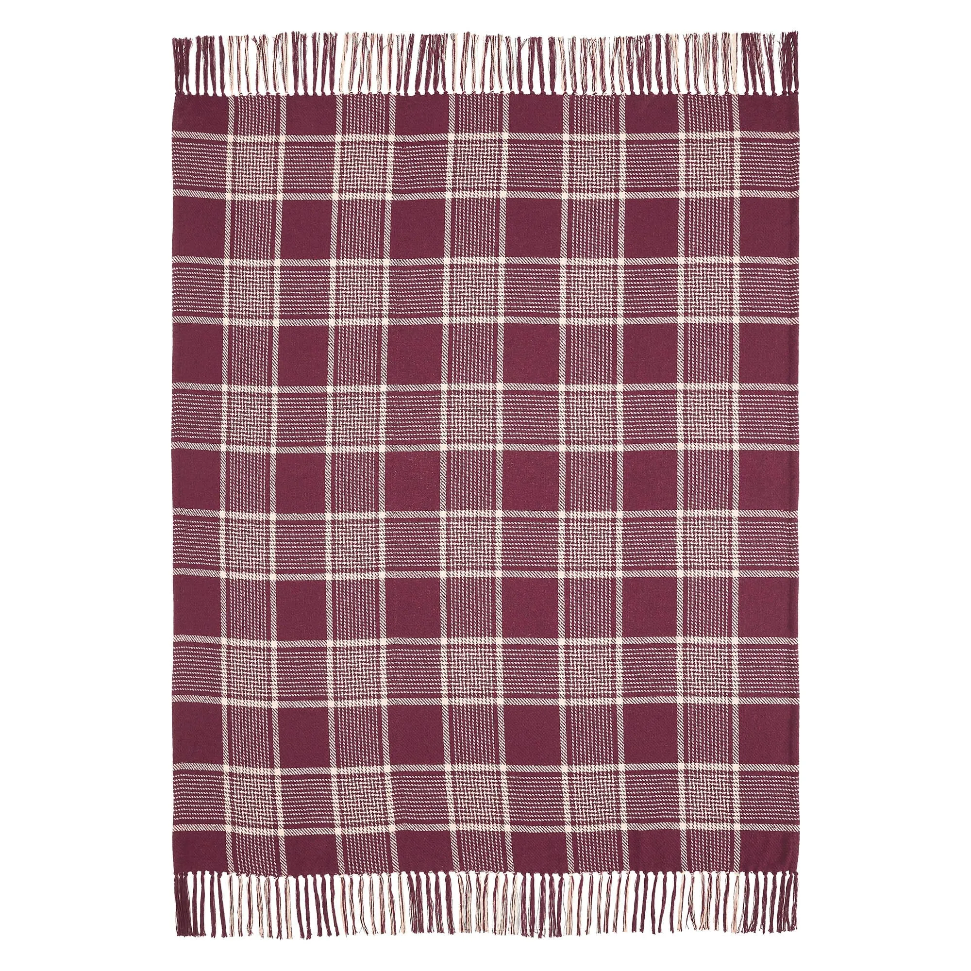 Eston Burgundy Plaid Throw