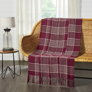 Eston Burgundy Plaid Throw