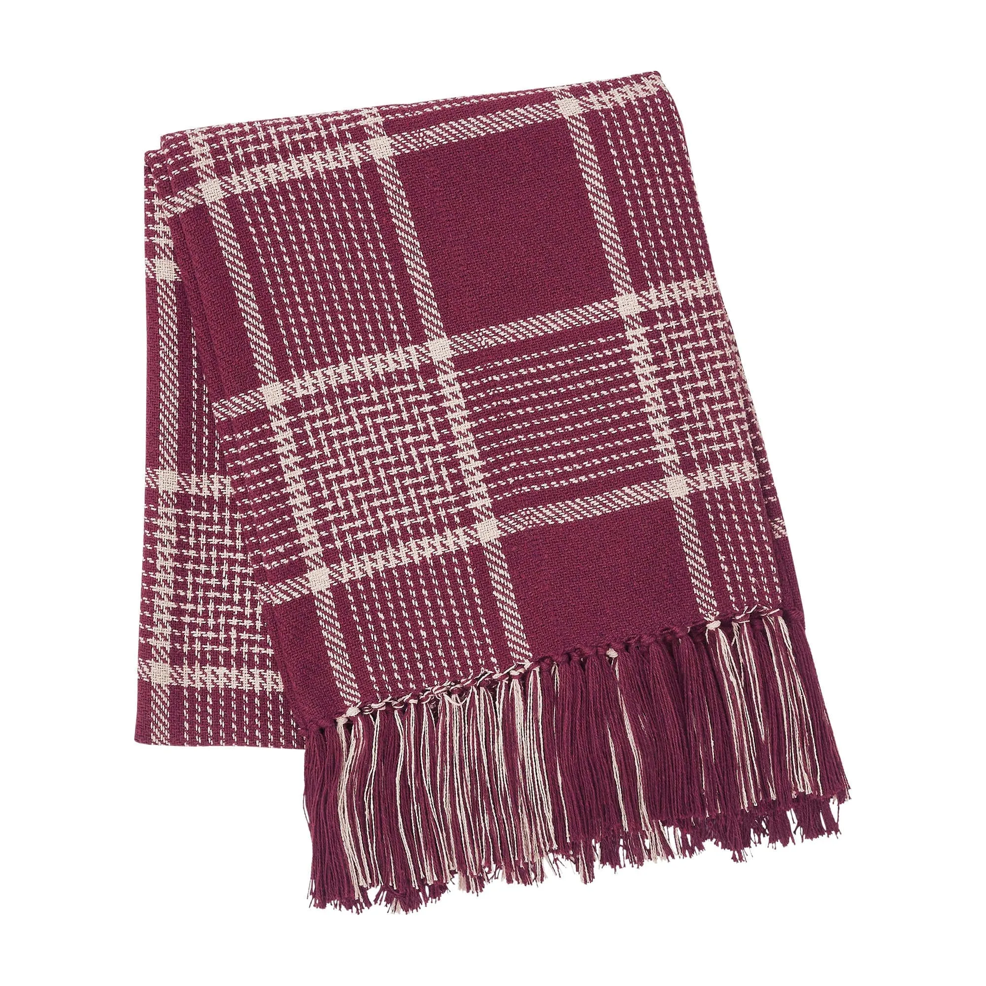 Eston Burgundy Plaid Throw