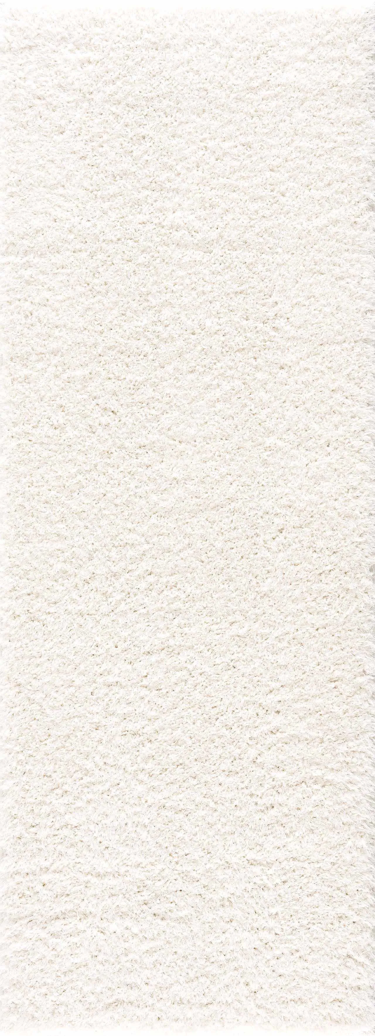 Faina Solid Cream Shag Rug Washable