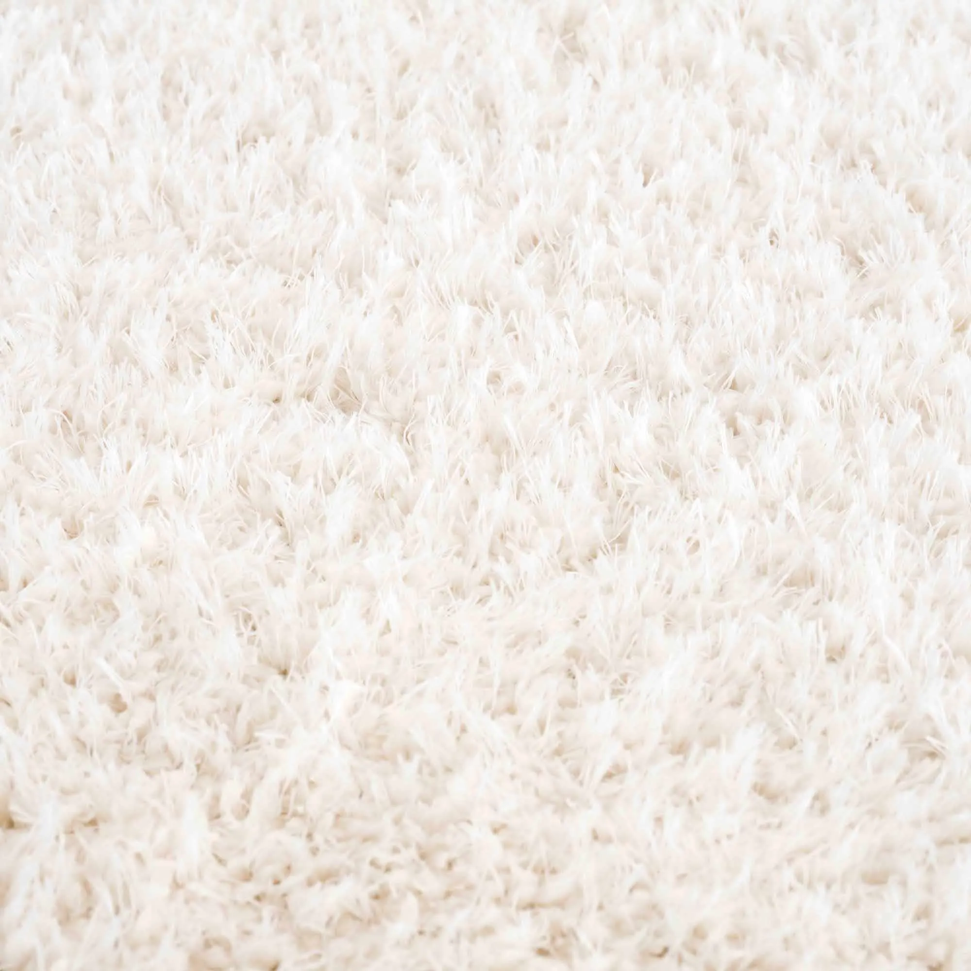 Faina Solid Cream Shag Rug Washable