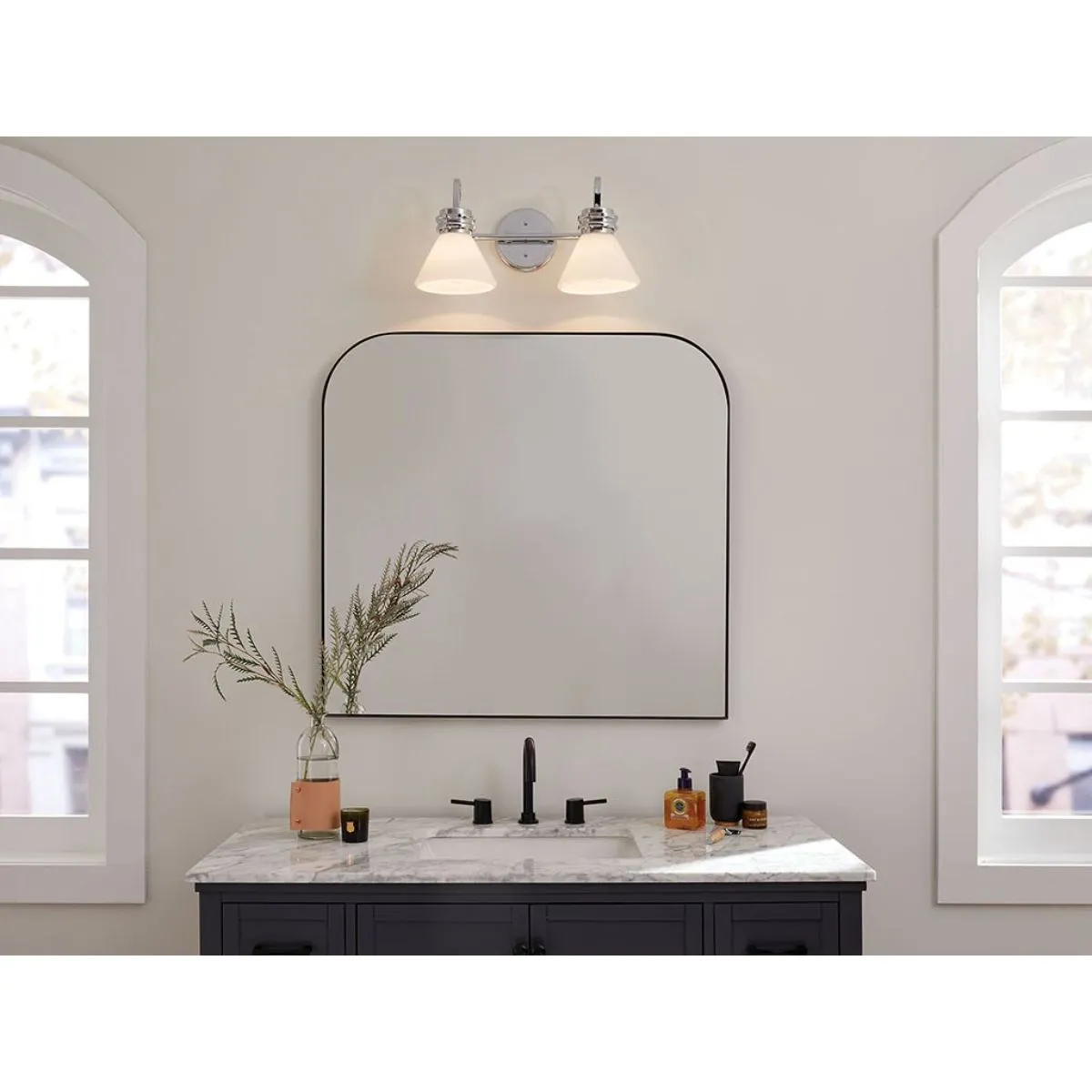 Farum 19 in. 2 Lights Vanity Light Chrome Finish