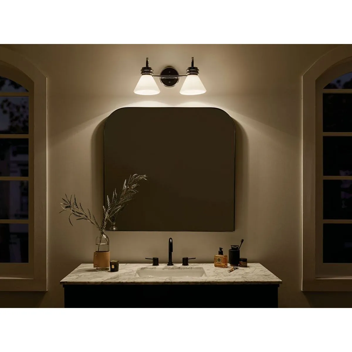 Farum 19 in. 2 Lights Vanity Light Chrome Finish