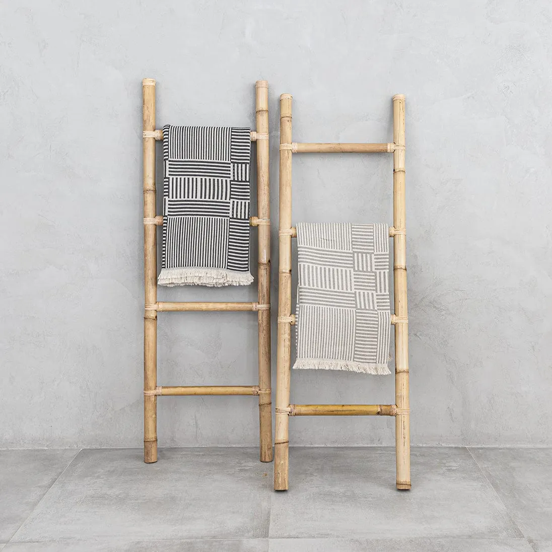 Fouta Throw Stripes | Natural / Stonewashed Black | 140x180cm