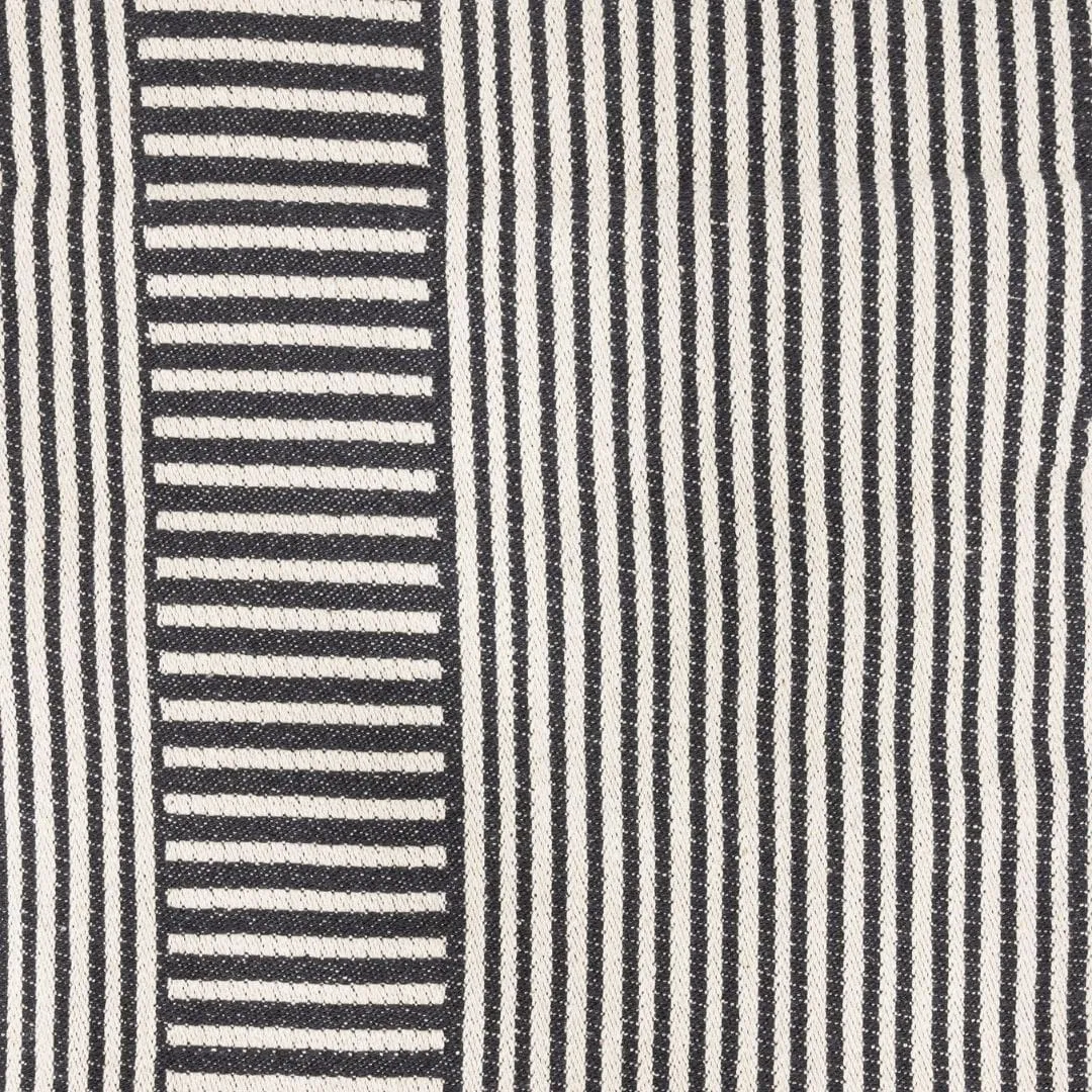 Fouta Throw Stripes | Natural / Stonewashed Black | 140x180cm