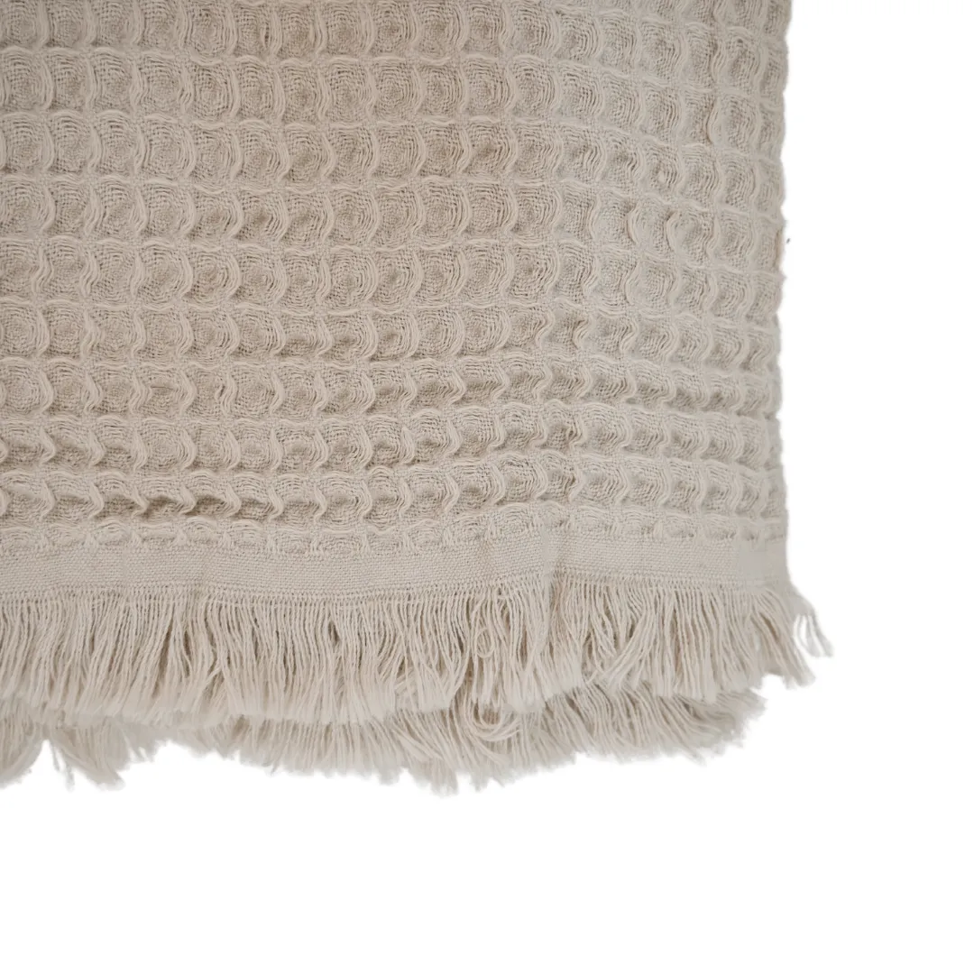 Fouta Waffle Throw | Cream 120x180cm