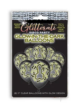 Glitterati Penis Glow Balloons 8pk