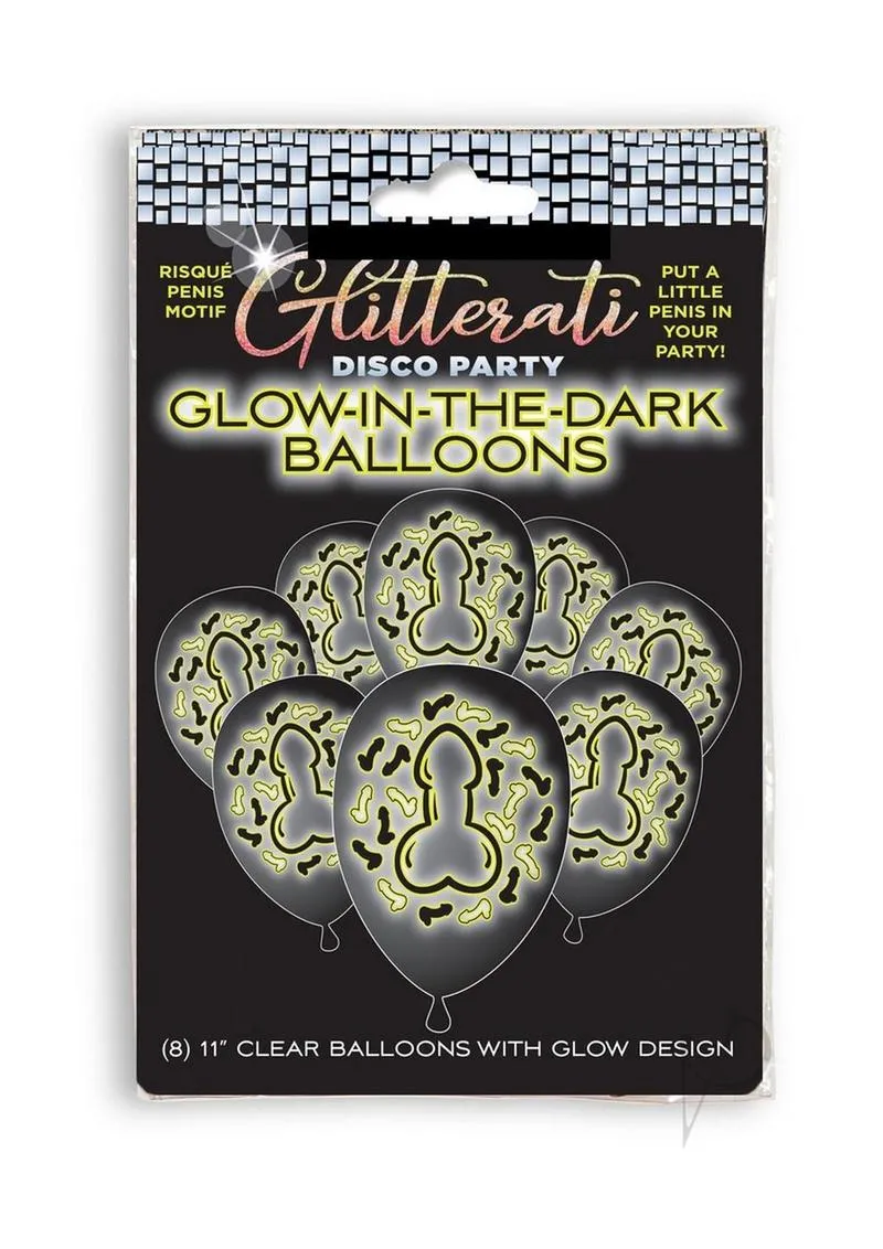 Glitterati Penis Glow Balloons 8pk