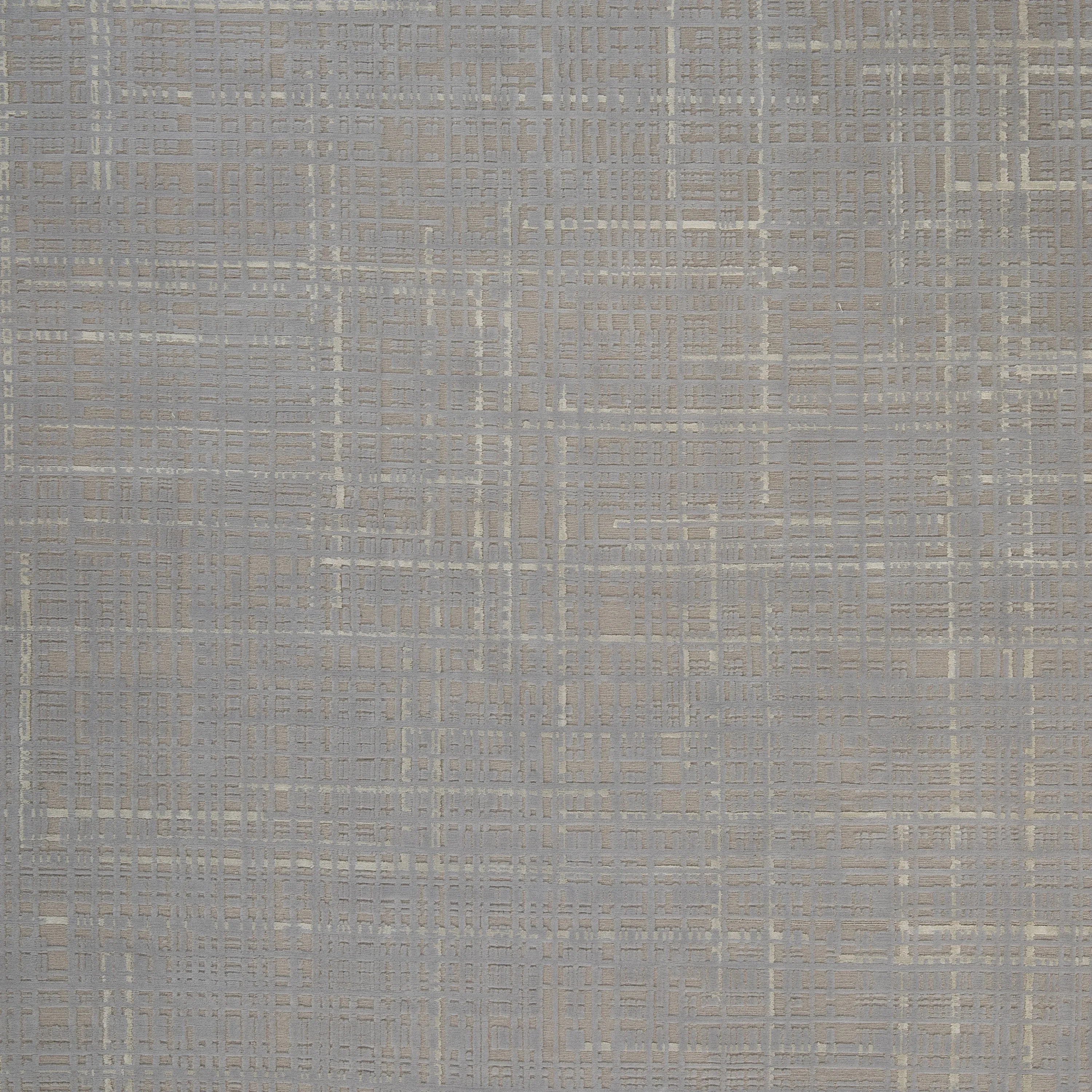 Grey Contemporary Tibetan Wool Silk Blend Rug - 9' x 12'