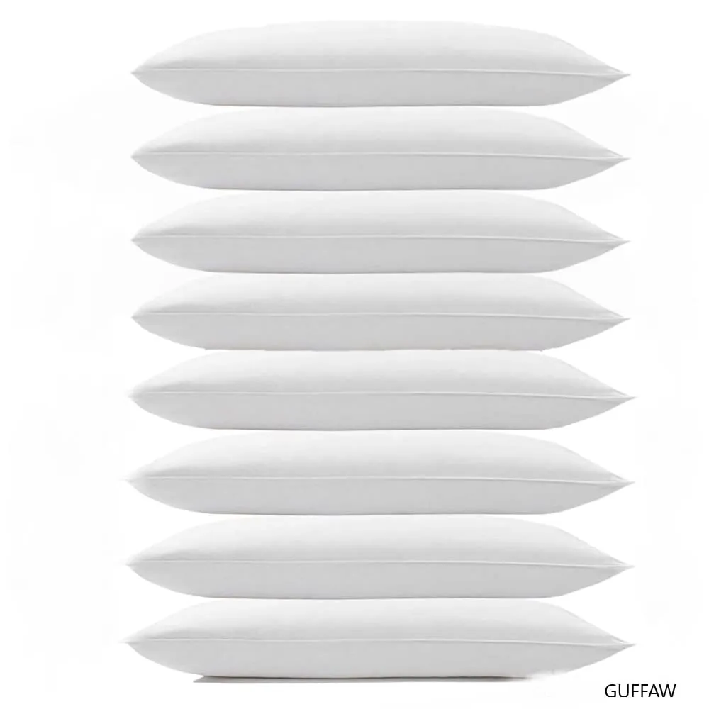 GUFFAW microfiber pillow filler for bed and sofa 12x18inch set of 8