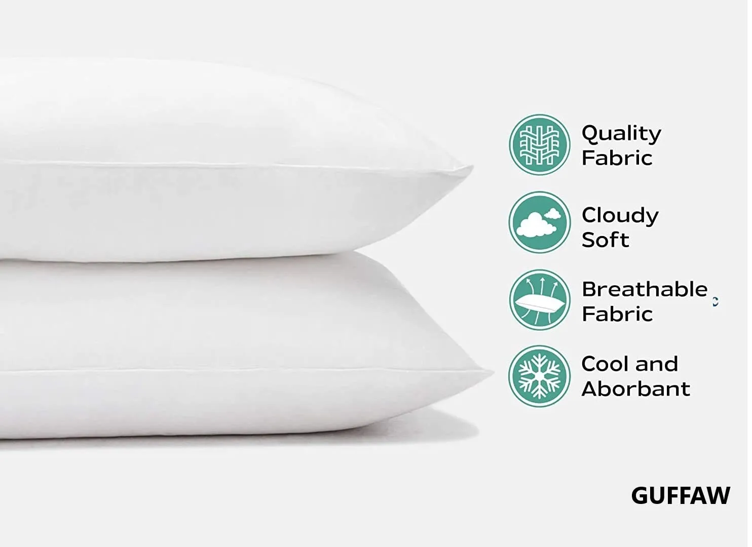 GUFFAW microfiber pillow filler for bed and sofa 12x18inch set of 8