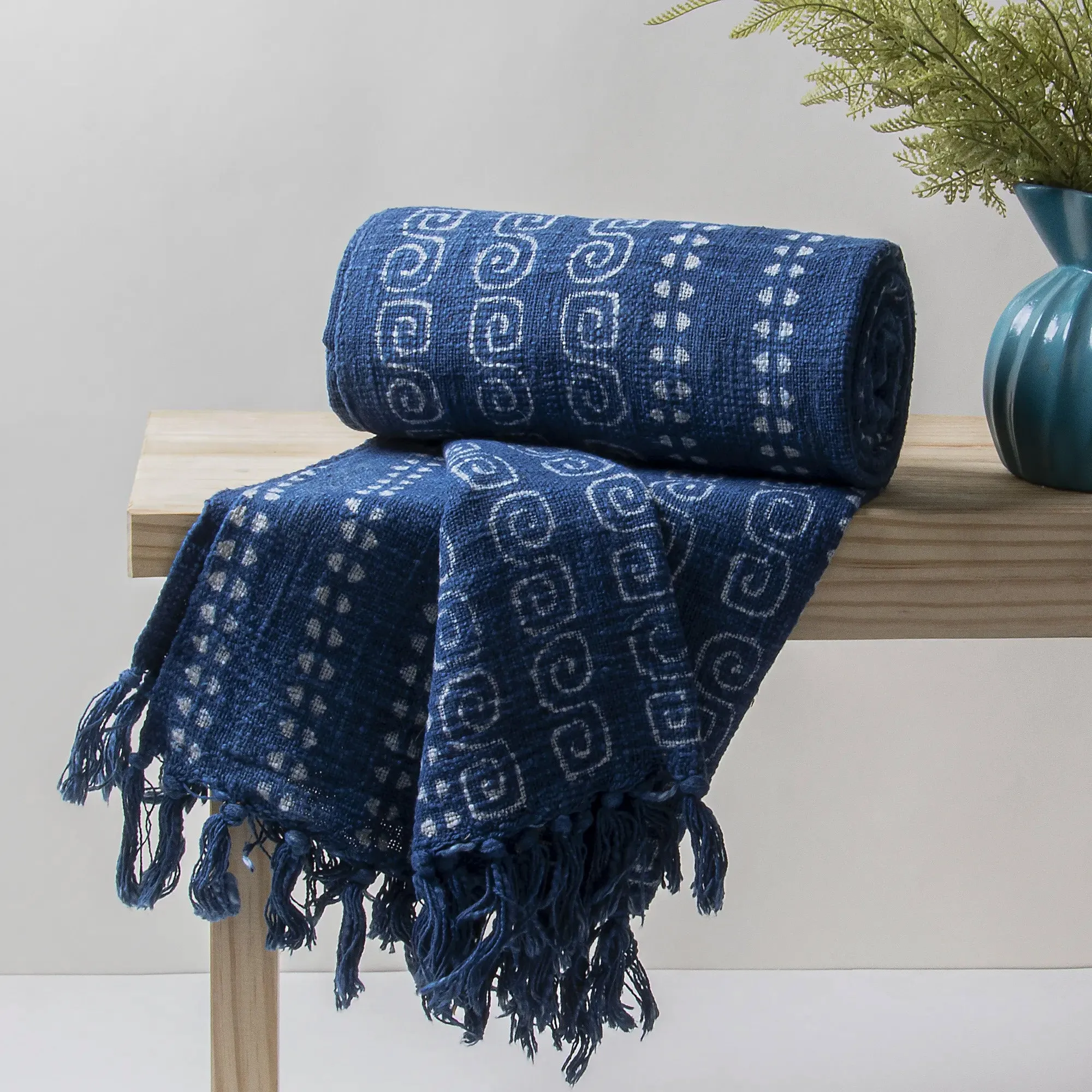 Hand Block Geometrical Print Cotton Throws for Sofas and Couch Decor