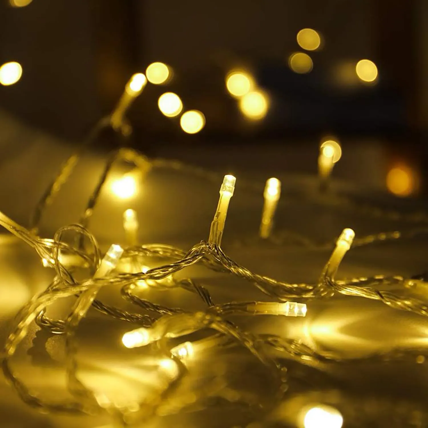 Heart Home LED String Lights | Diwali Rice Lights | Christmas Home Decoration Lights | Serial Bulbs String Lights | Lights for Décoration | 15 MTR | Pack of 3 | Warm White