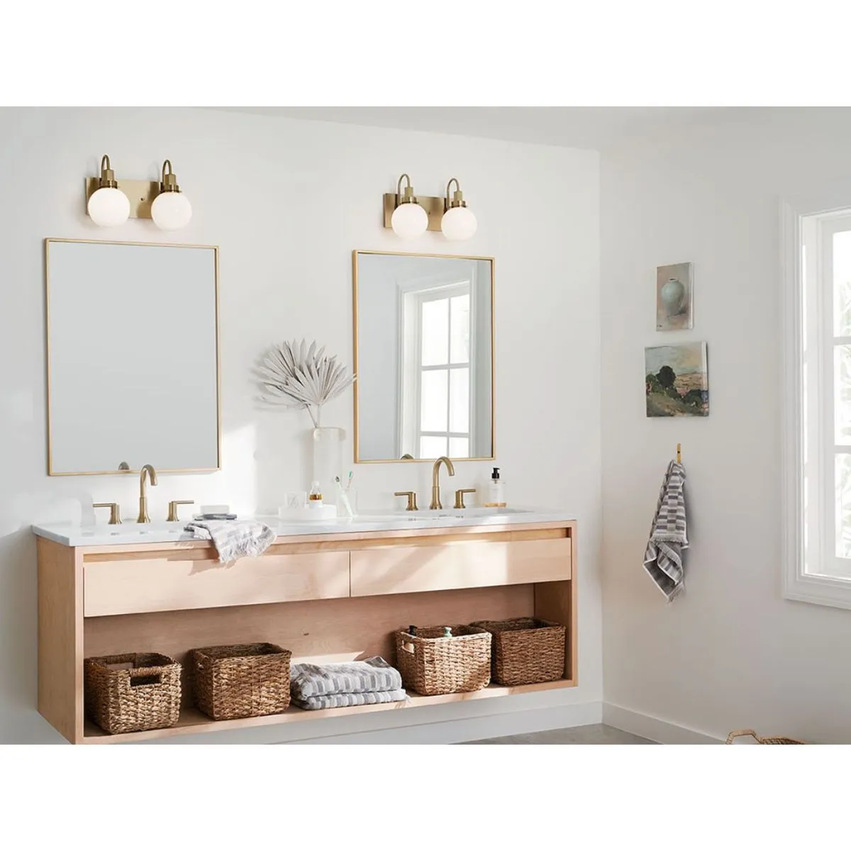 Hex 14 in. 2 Lights Vanity Light Champagne Bronze Finish