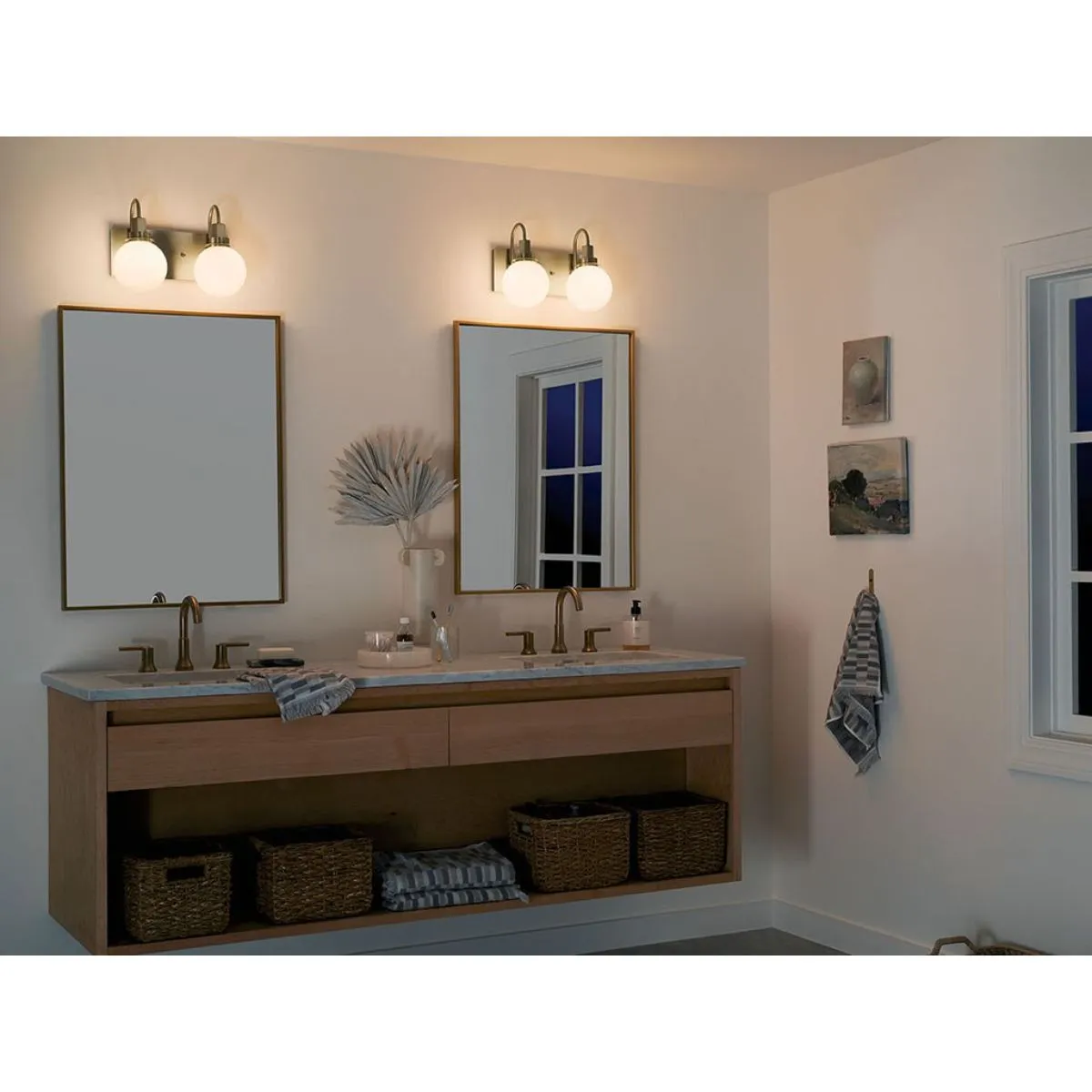 Hex 14 in. 2 Lights Vanity Light Champagne Bronze Finish
