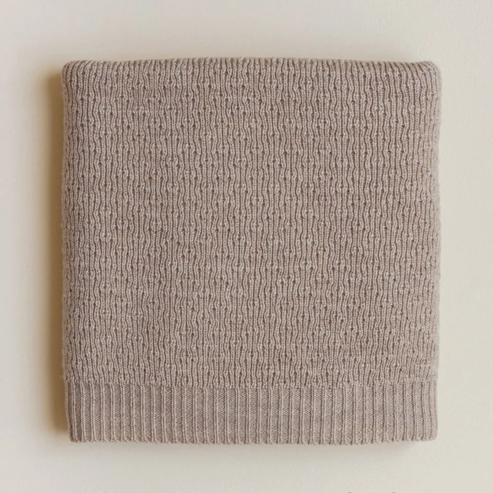 Hvid Dora Blanket - Sand