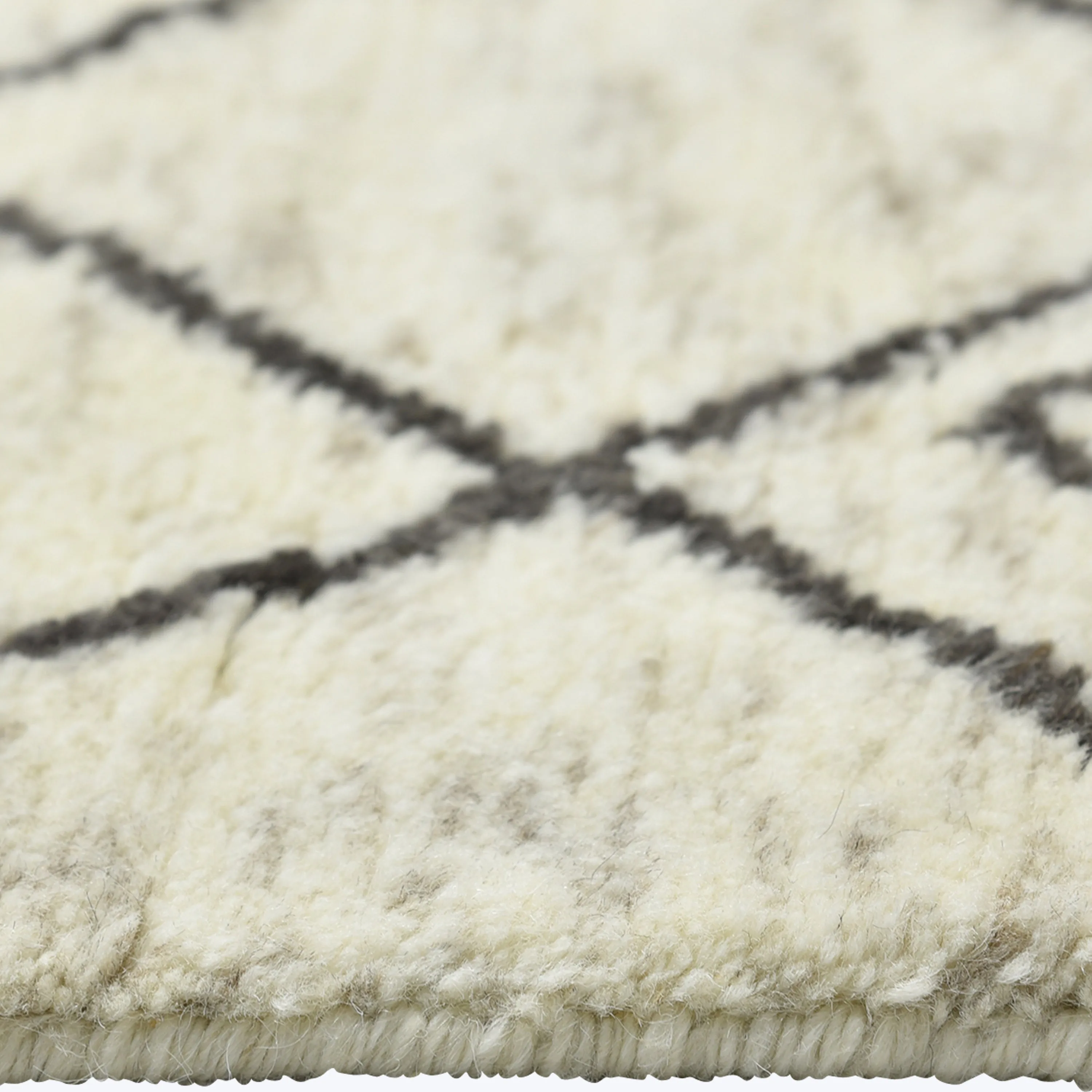 Ivory Moroccan Wool Cotton Blend Rug