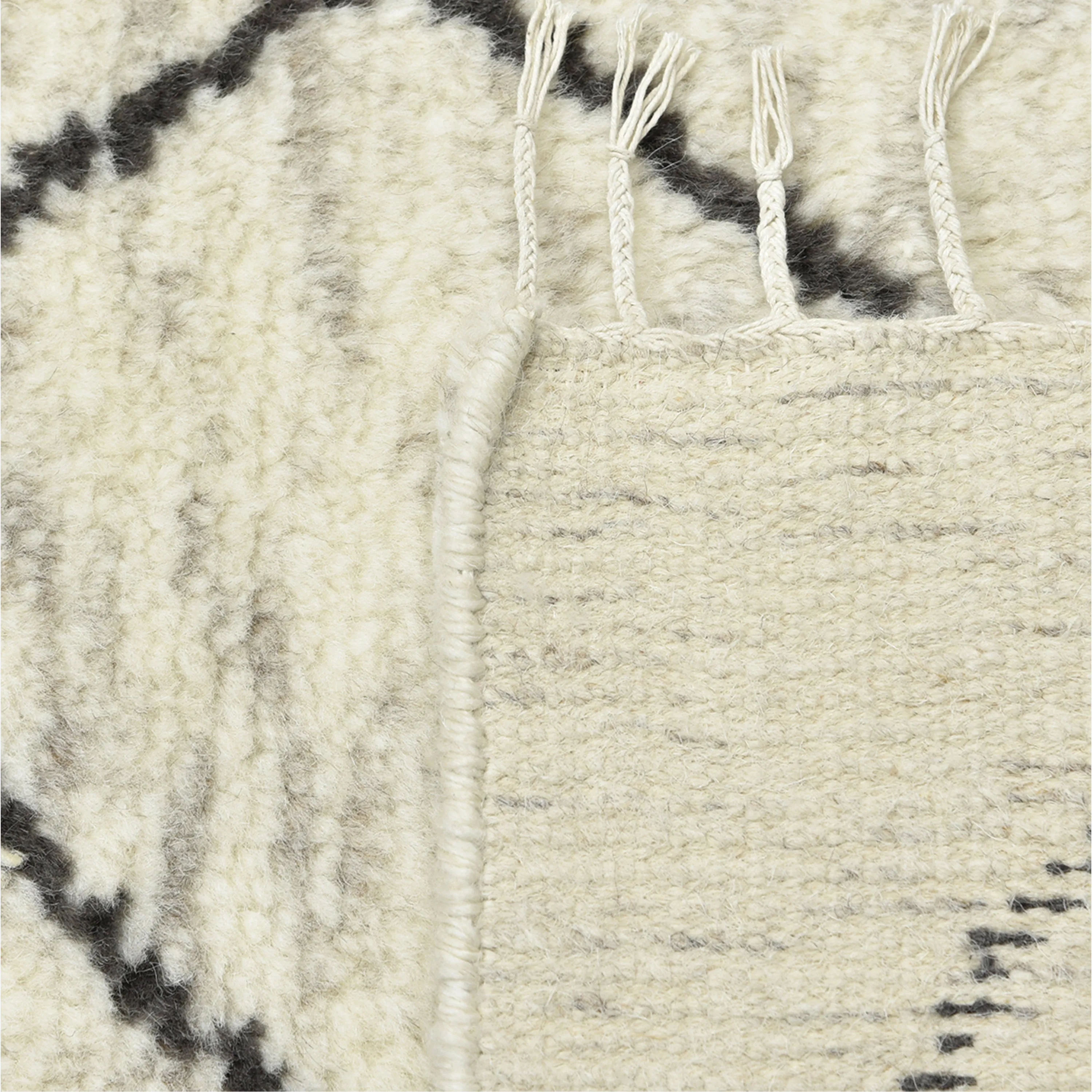 Ivory Moroccan Wool Cotton Blend Rug