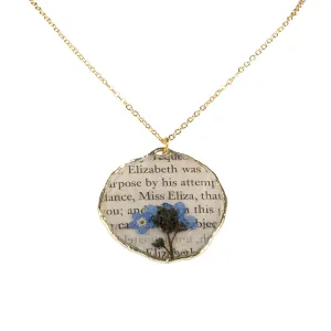 Jane Austen Book Page Necklace