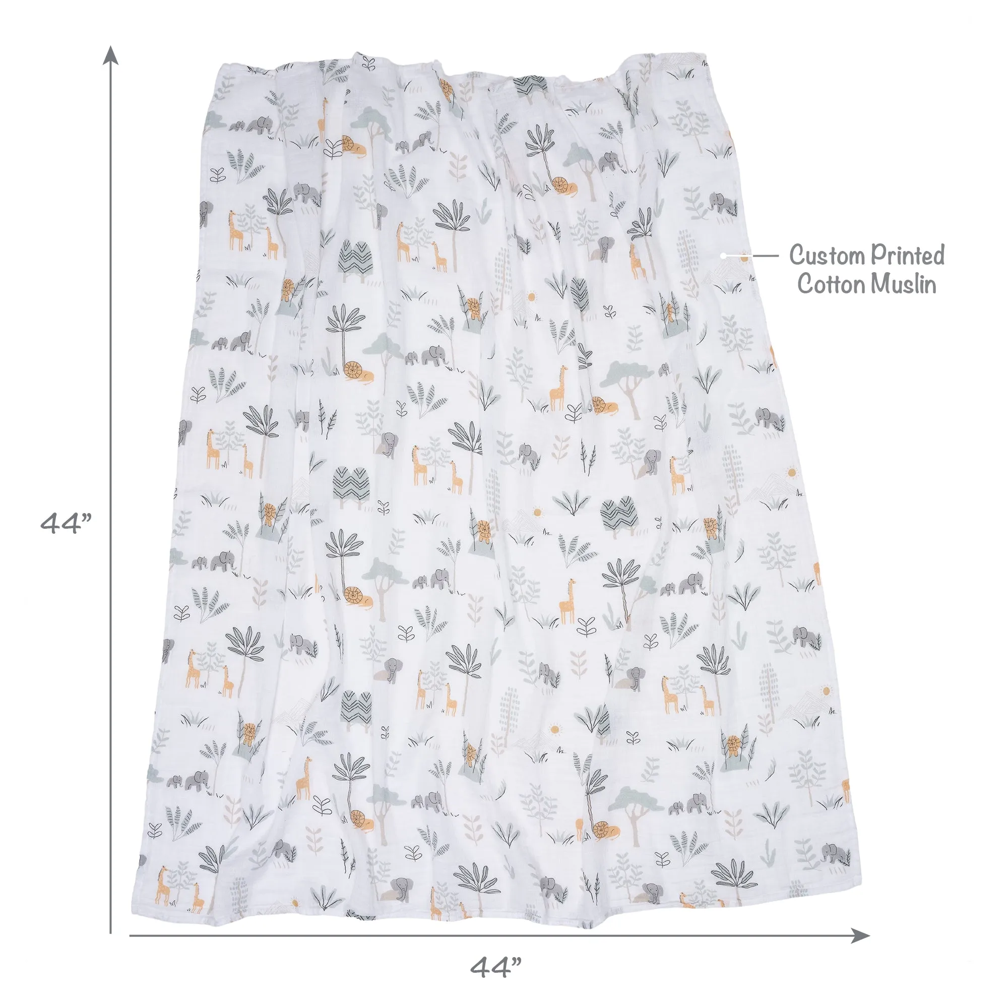 Jungle Adventure Cotton Muslin Swaddle Blankets