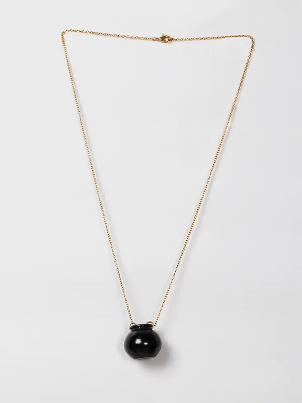 Kalash Terracotta Necklace Black