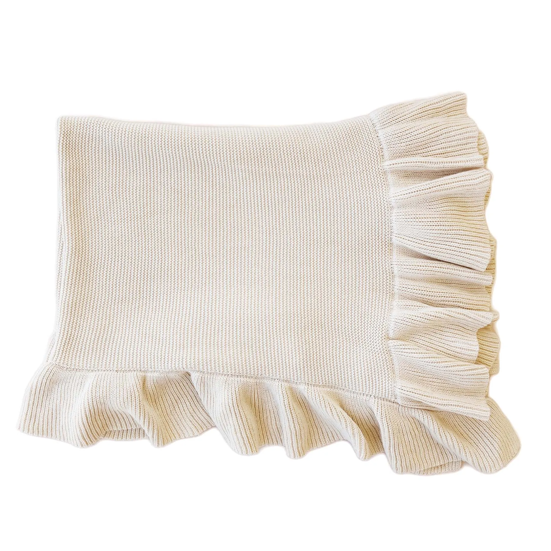 Knit Blanket With Ruffle