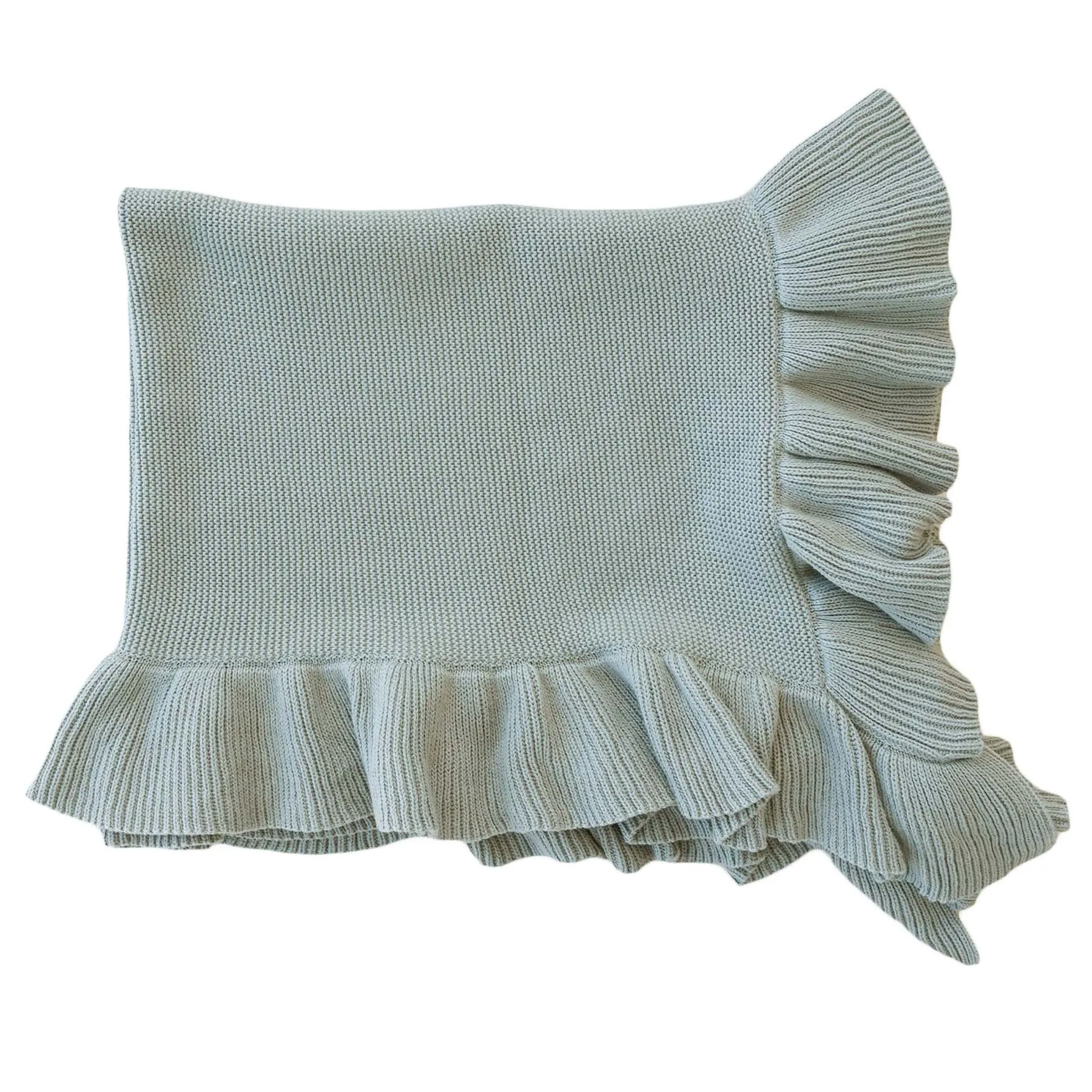 Knit Blanket With Ruffle