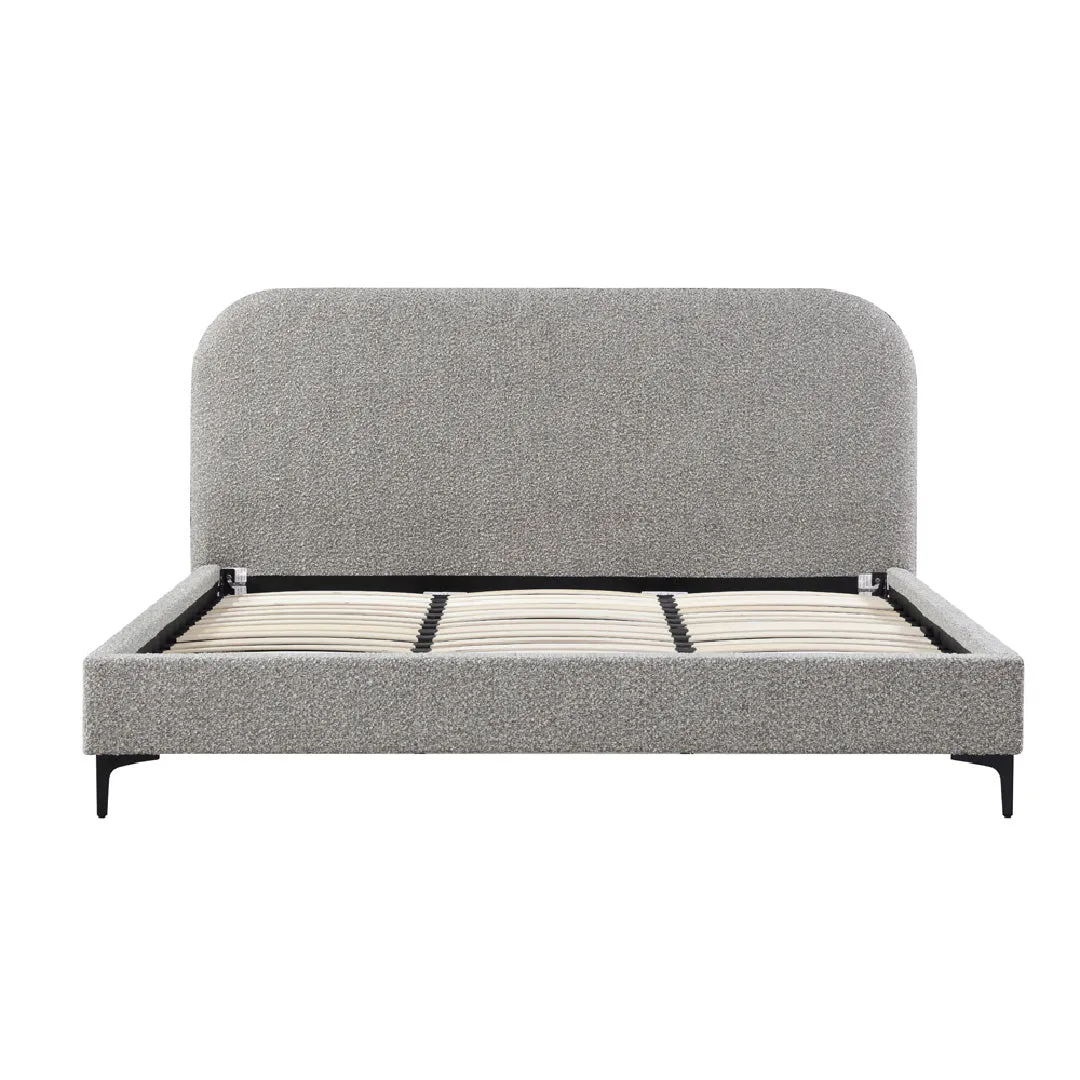 Meredith King Bed Frame - Olive Brown Boucle