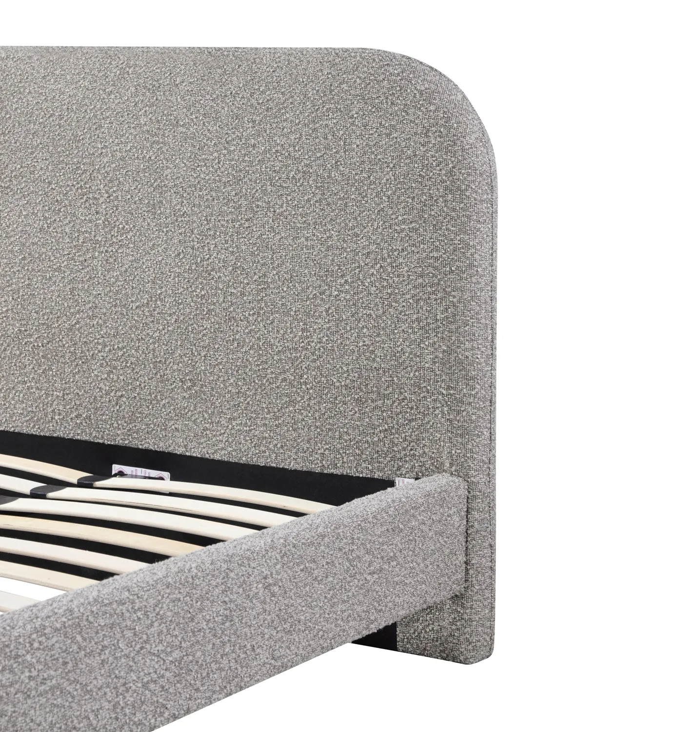 Meredith King Bed Frame - Olive Brown Boucle