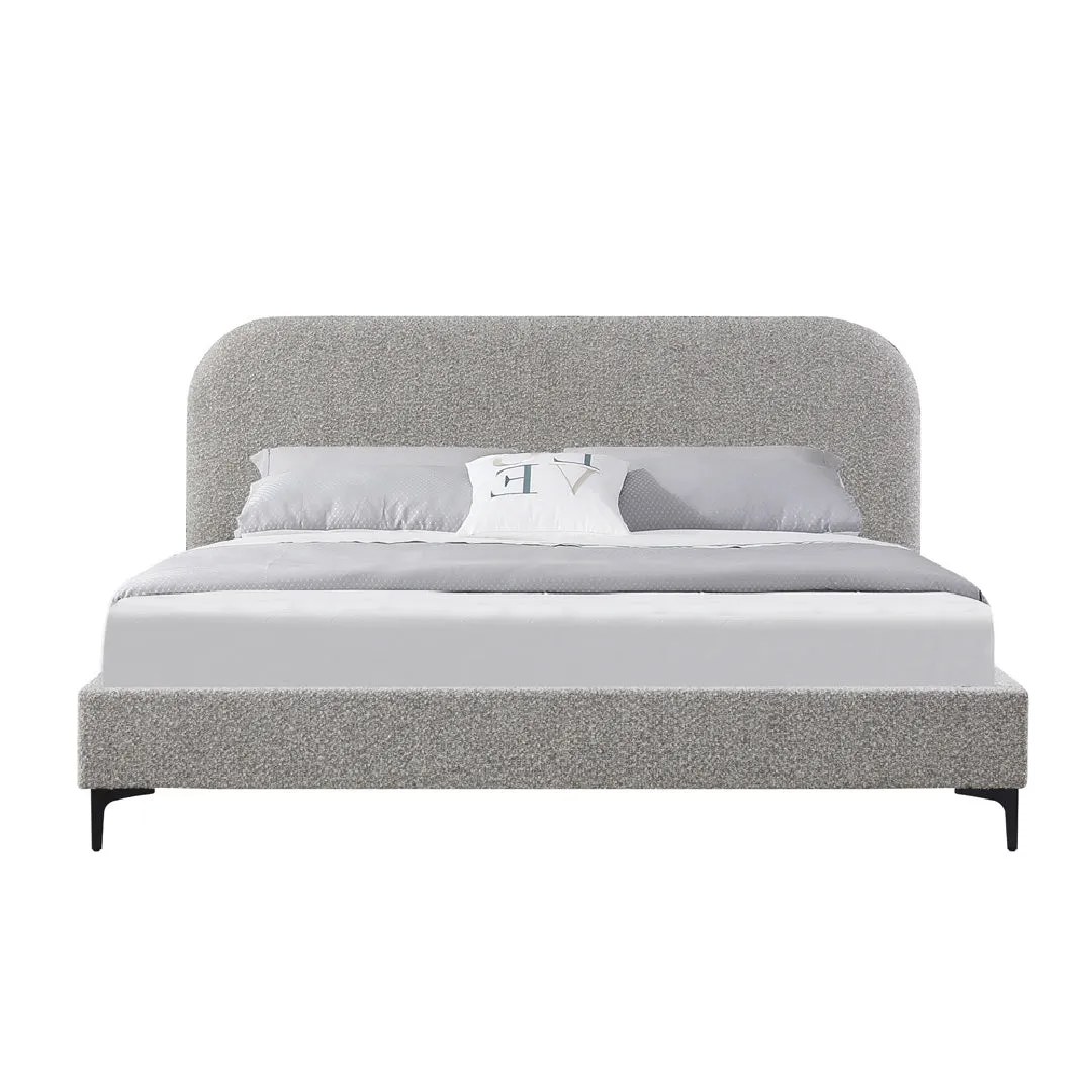Meredith King Bed Frame - Olive Brown Boucle
