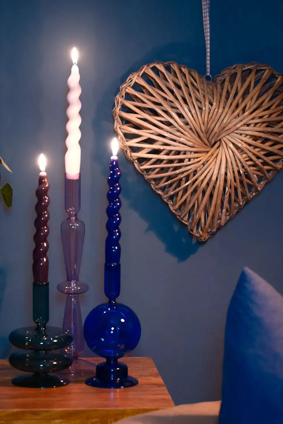 MGEN Lilac Taper Glass Candle Holder