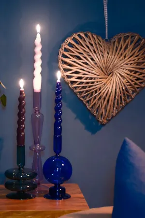 MGEN Lilac Taper Glass Candle Holder