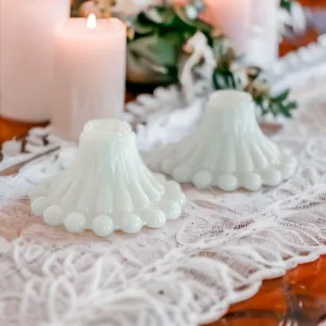 Milk Glass Bubble Candle Holders