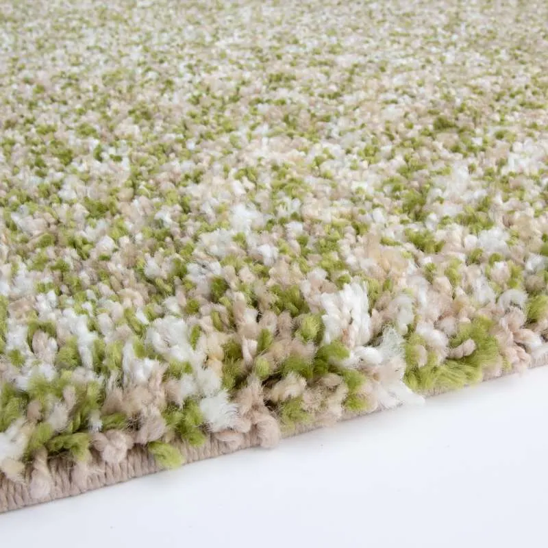 Mottled Mossy Fern Green Shaggy Rug