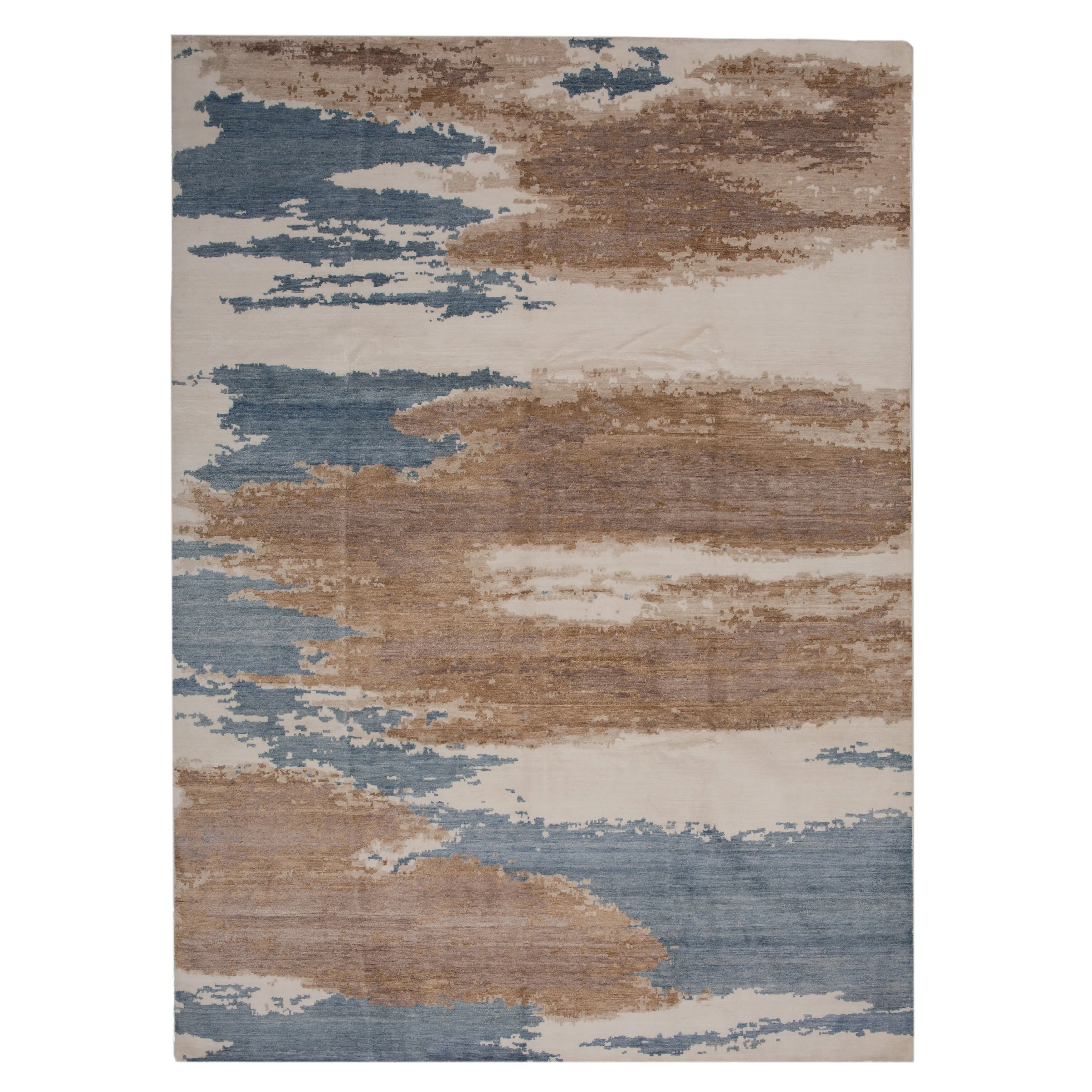 Multicolored Modern Cotton Blend Rug - 9'1" x 12'3"