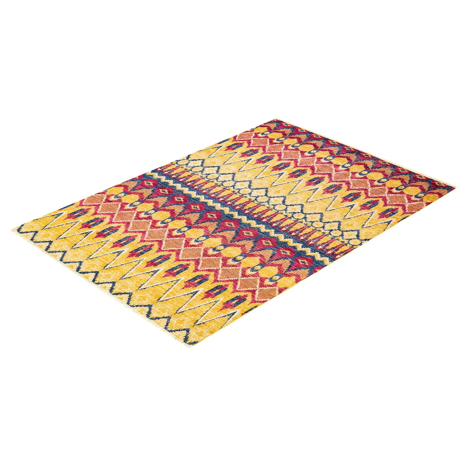 Multicolored Modern Wool Rug - 6' x 9'4"