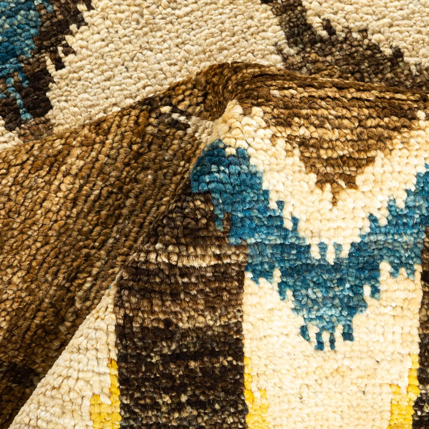 Multicolored Transitional Wool Runner - 2'9" x 12'3"