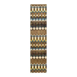Multicolored Transitional Wool Runner - 2'9" x 12'3"