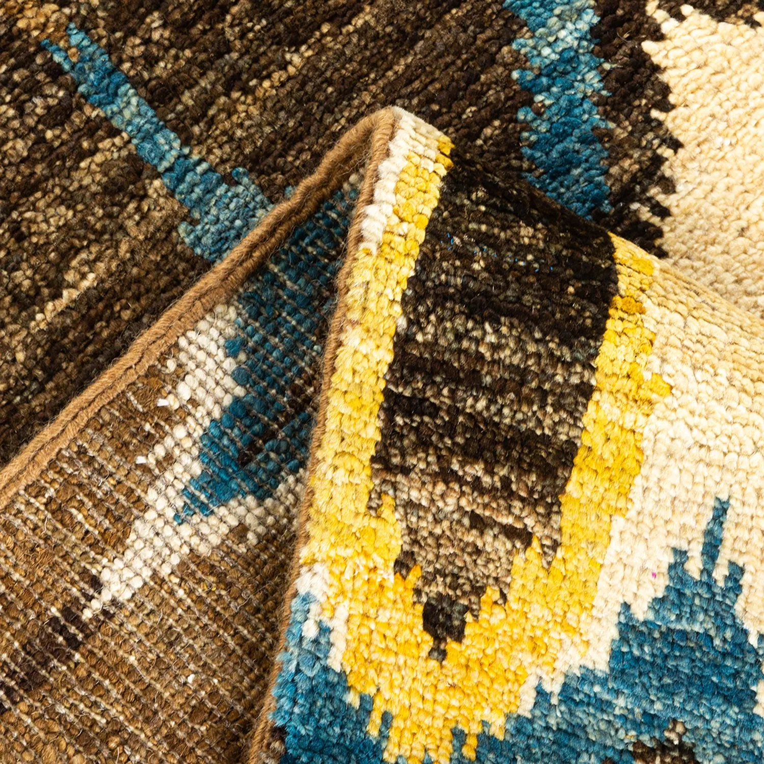 Multicolored Transitional Wool Runner - 2'9" x 12'3"