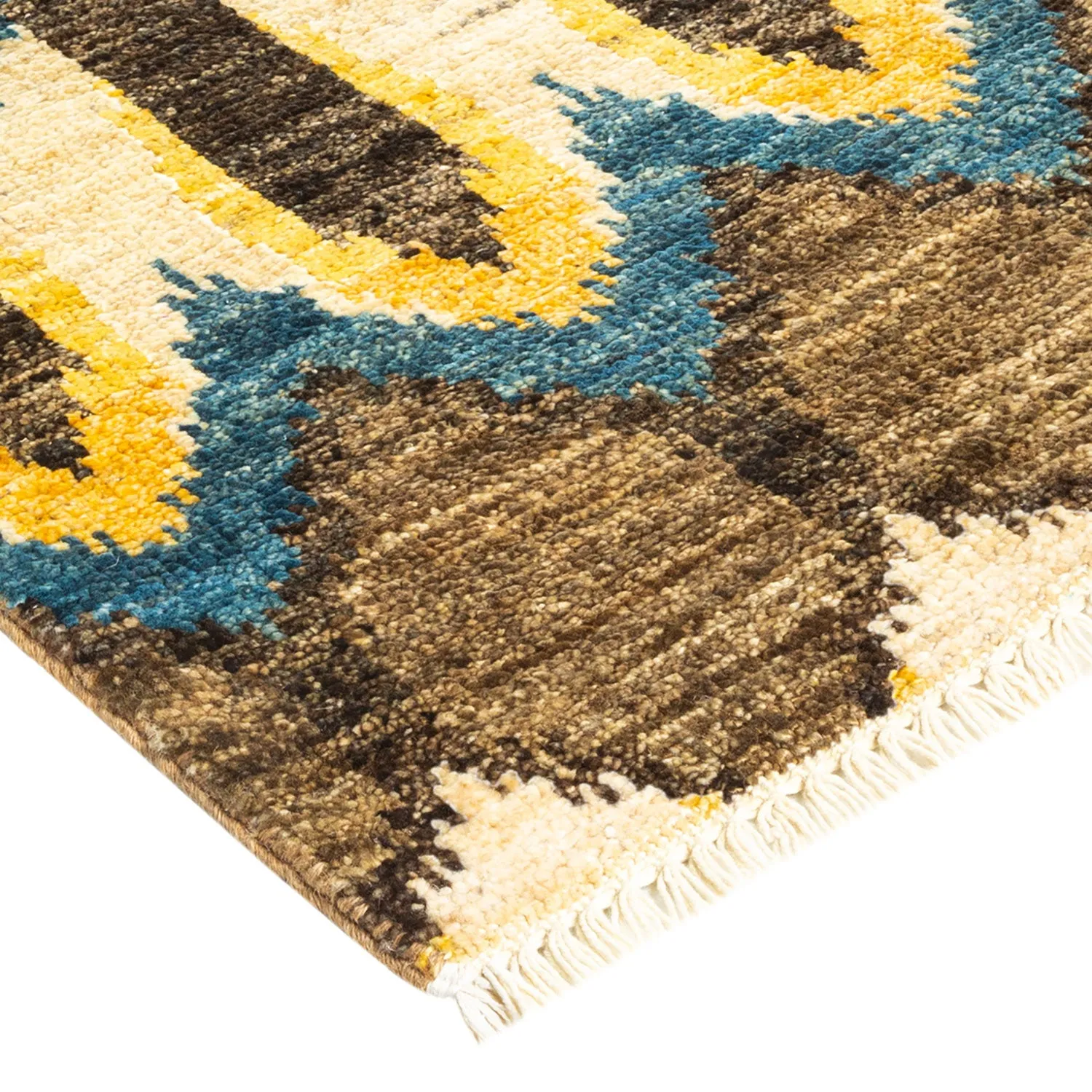 Multicolored Transitional Wool Runner - 2'9" x 12'3"