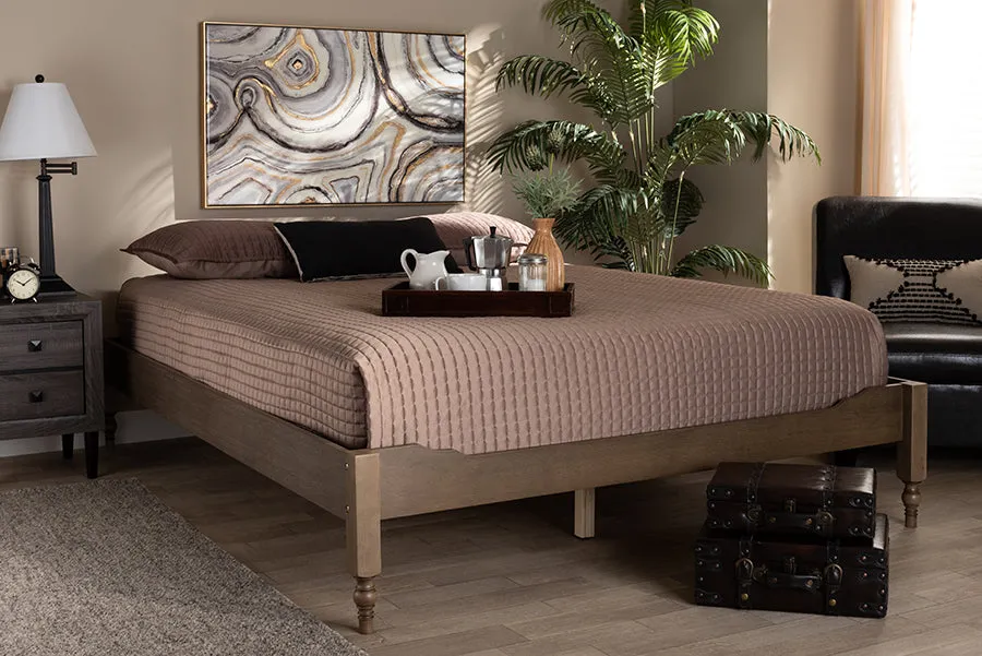 Naomi Weathered Gray Oak Wood Platform Bed (Full)