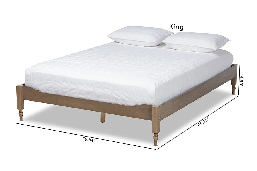 Naomi Weathered Gray Oak Wood Platform Bed (Full)