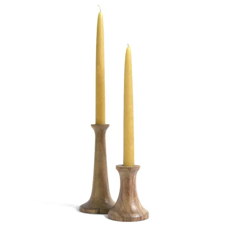 Natural Suar Taper Candle Holders in 2 sizes- Sale Homewares